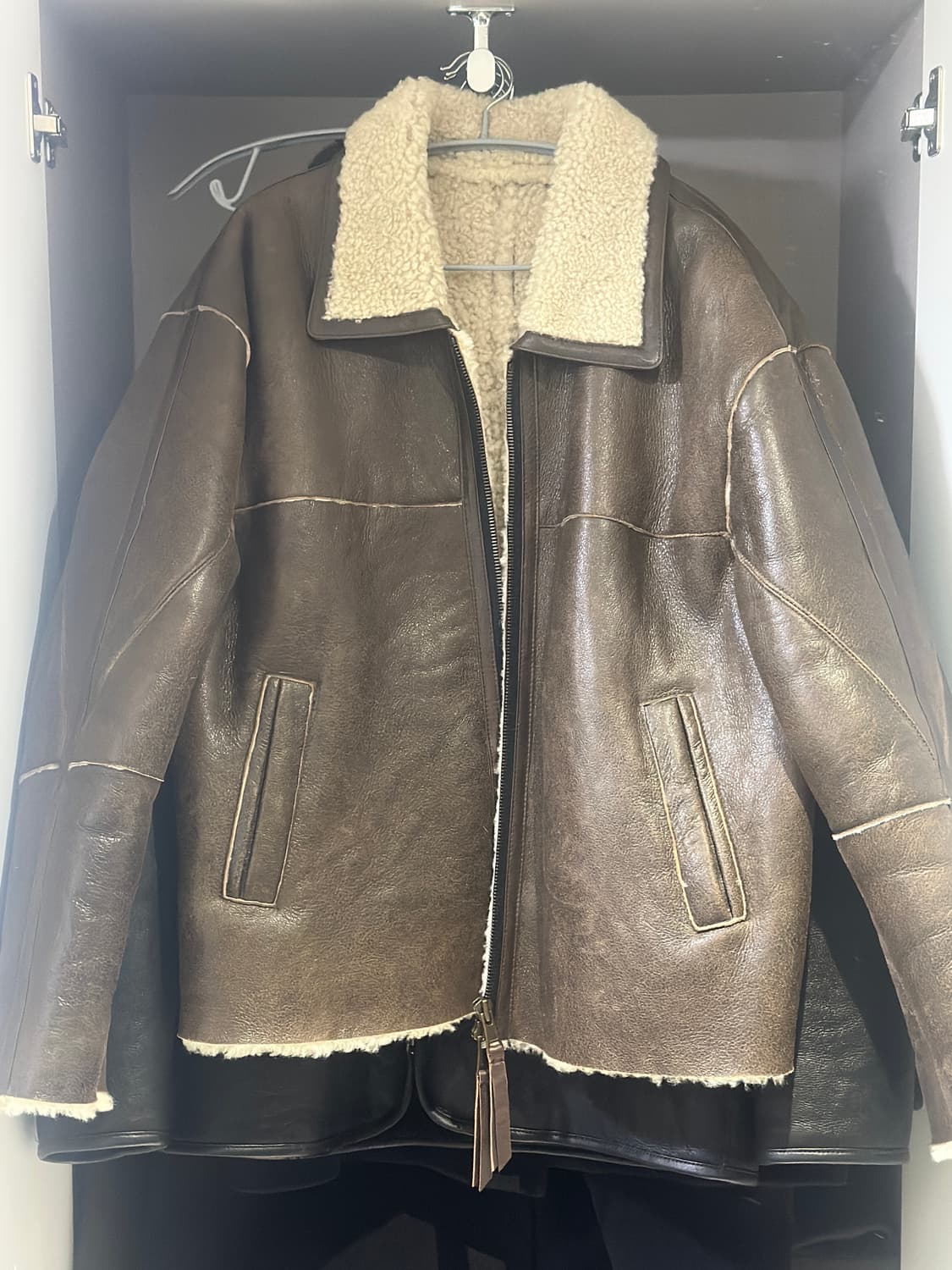 쿠어 램스킨 무스탕 무톤 자켓 m 사이즈 상품이미지1