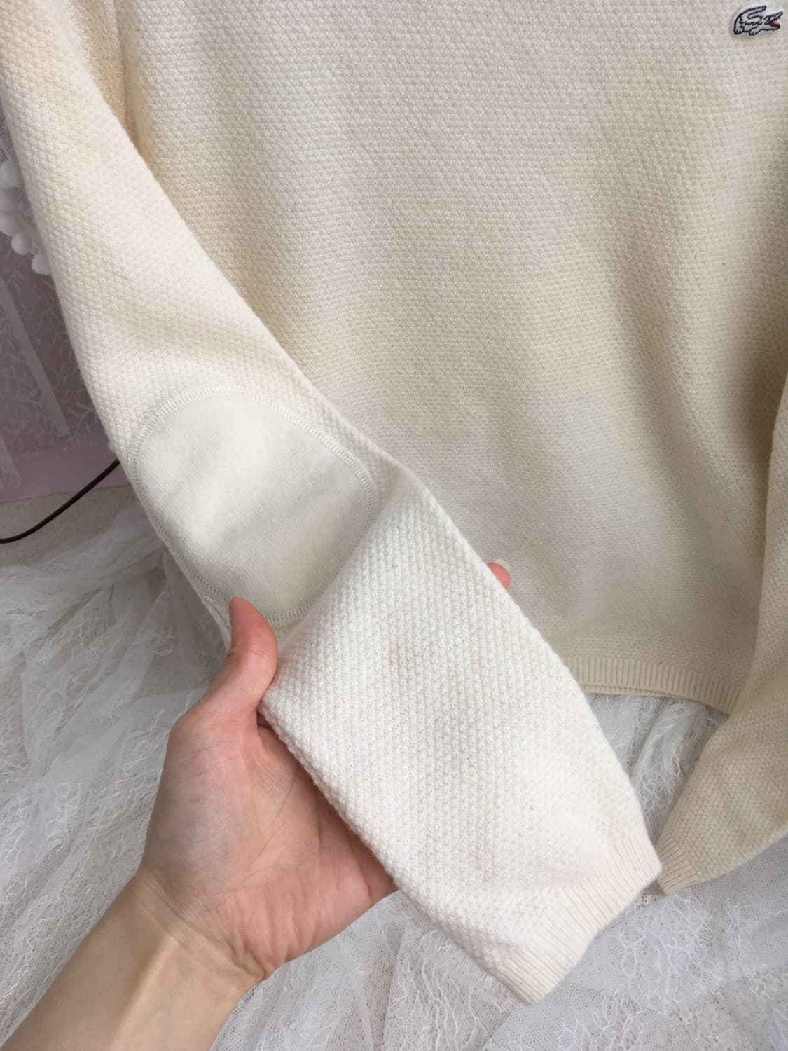 lacoste cream knit 상품이미지4