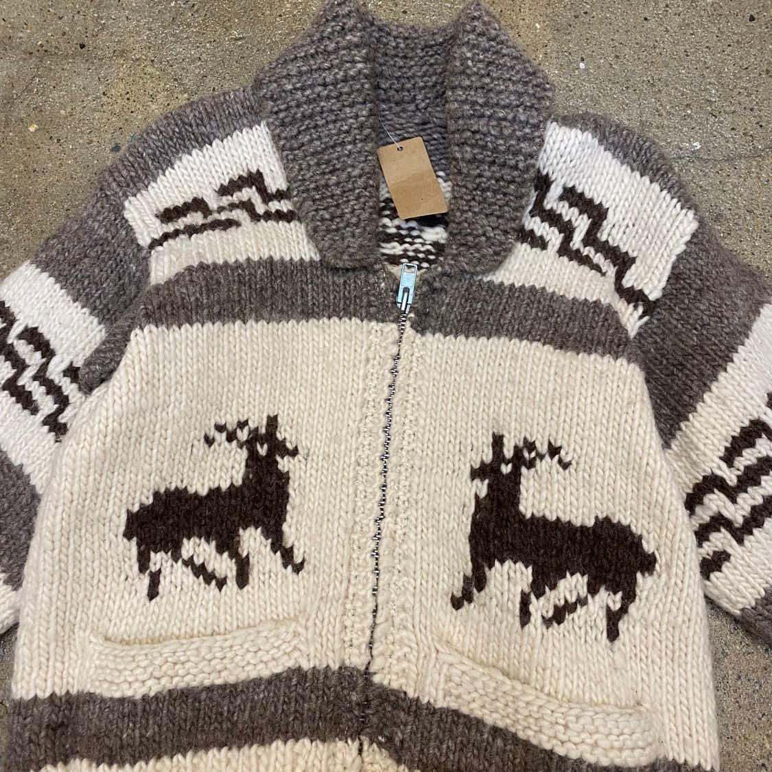 90s USA 빈티지 헤비니트 코위찬 아우터 상품이미지2