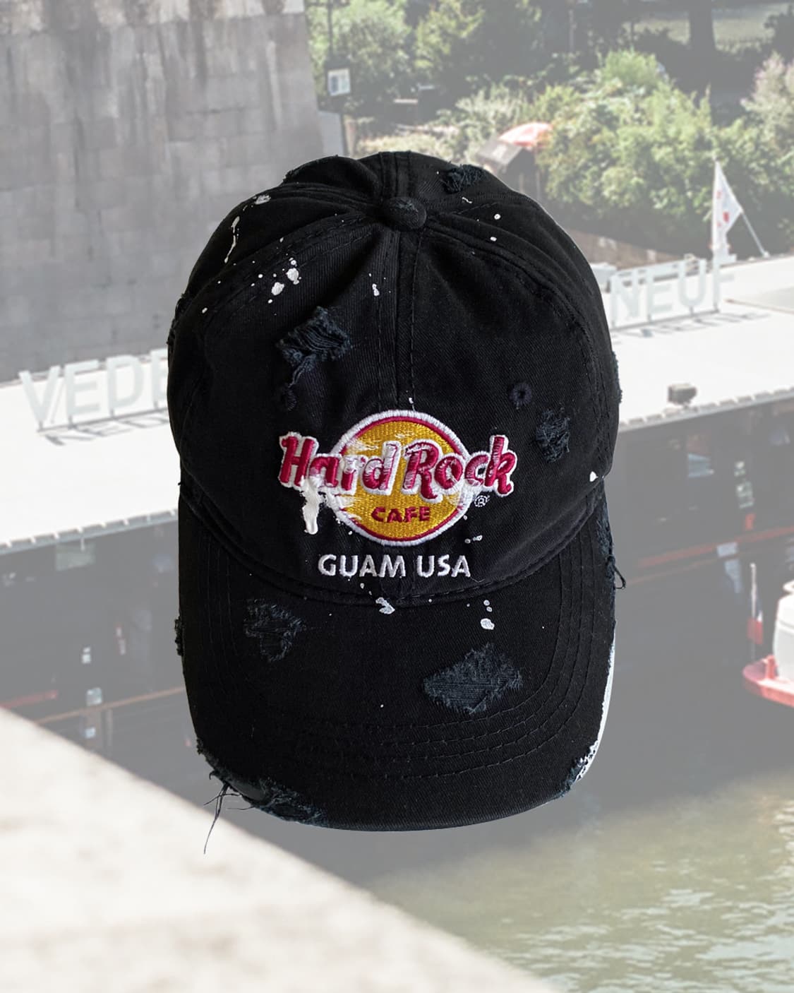 하드락카페 디스트로이드 페인팅 빈티지 볼캡 모자 상품이미지1