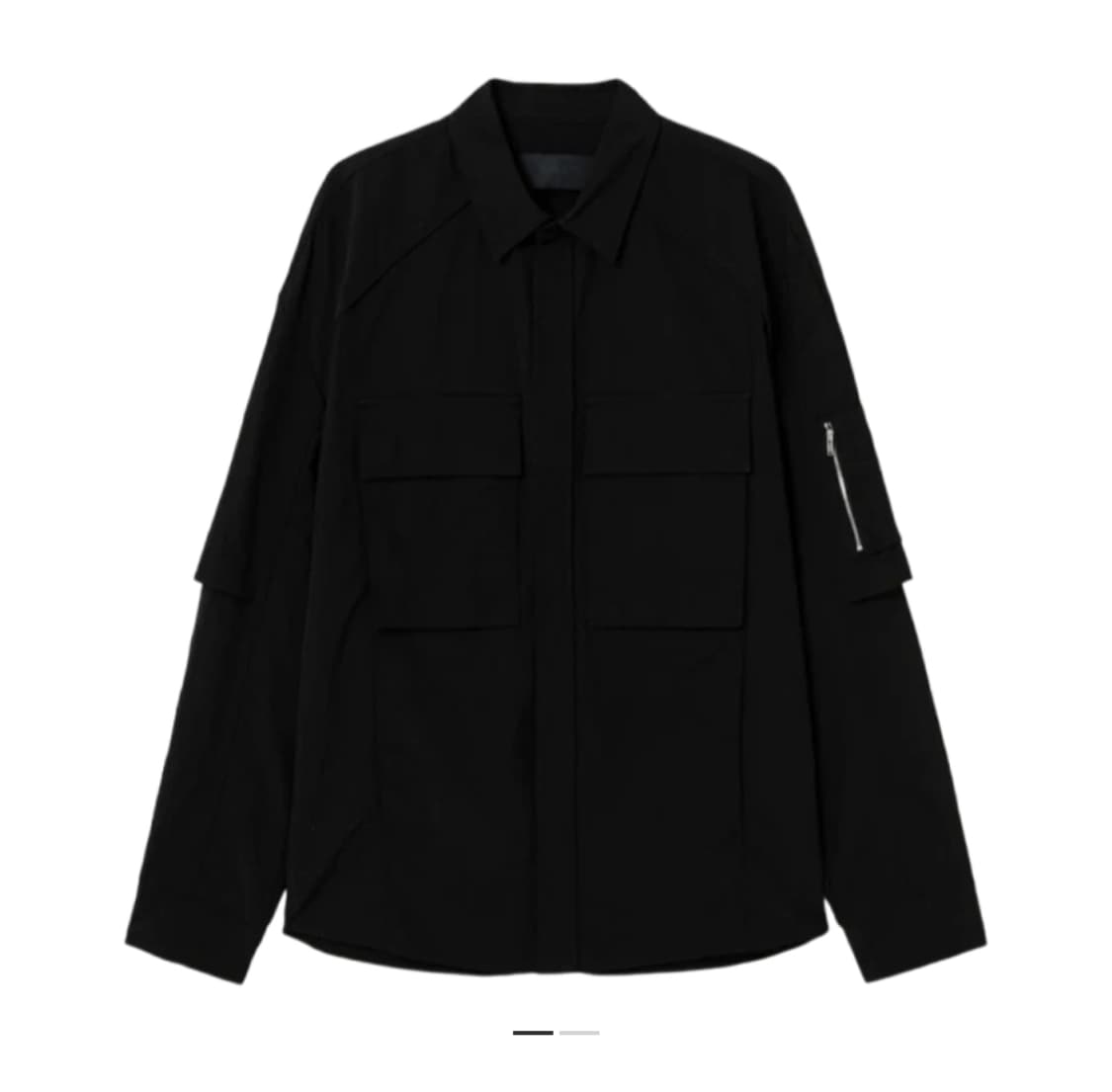 준지 나일론 프론트 암포켓 셔츠 블랙 46사이즈 상품이미지1