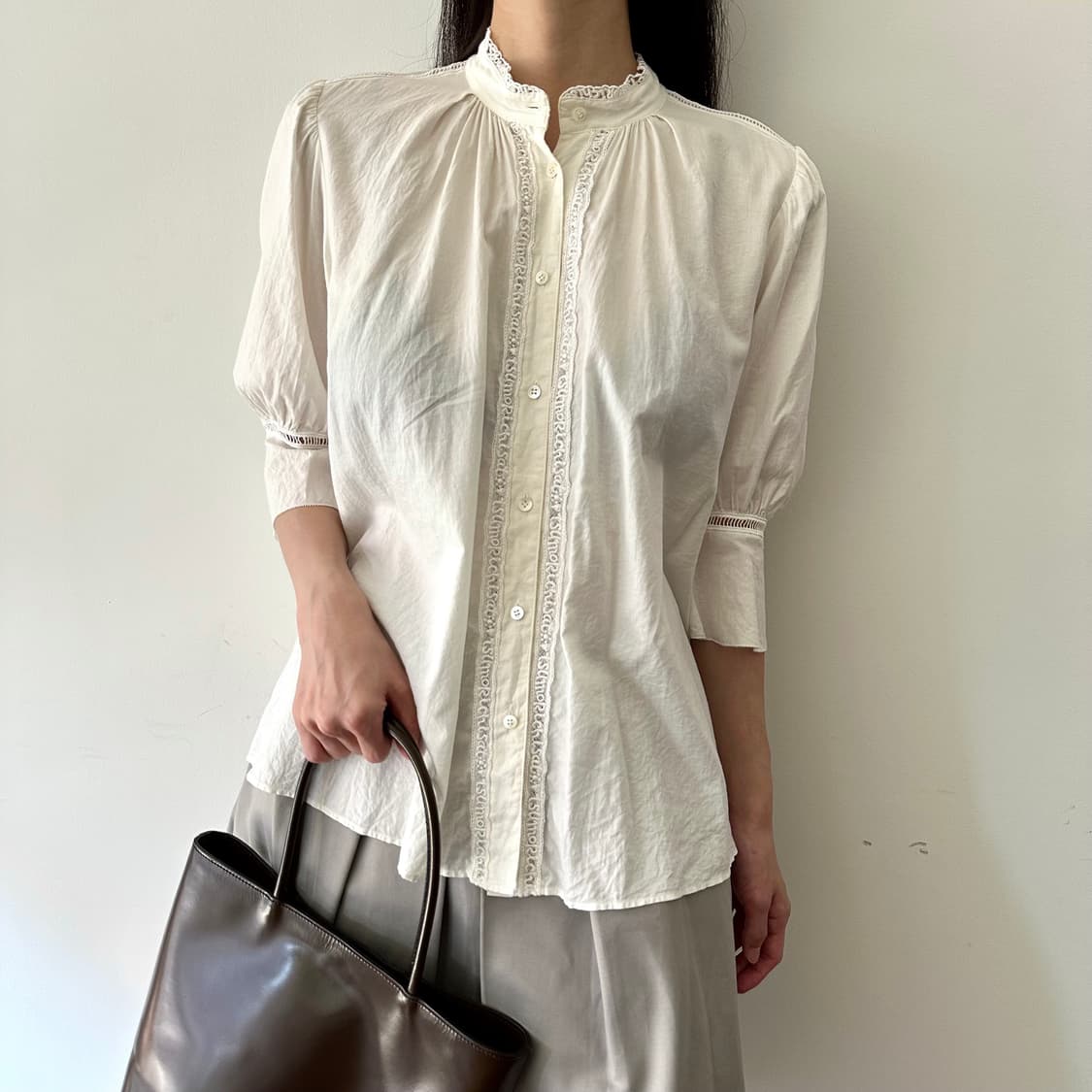 츠모리치사토 tsumori chisato 디테일 칠부셔츠 상품이미지1