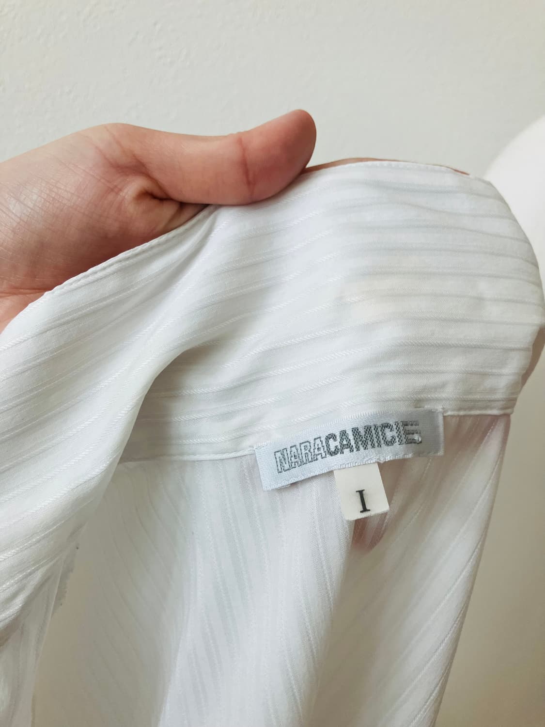 naracamicie 화이트 스트라이프 셔츠 슬림핏 셔츠 공겜여주 긱시크 상품이미지7