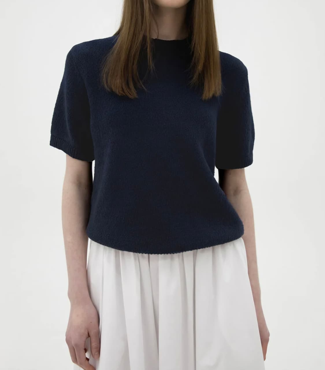 르바 Levar 부클 반팔 니트티 (네이비) 상품이미지9