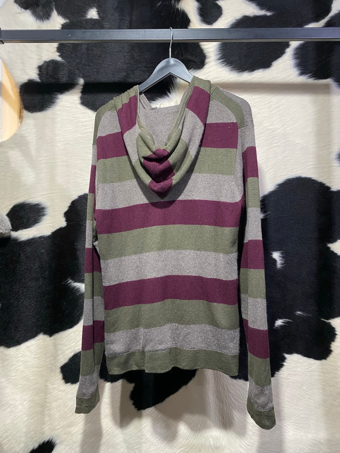 Japanese vtg 모리st 스트라이프 니트 후드집업 상품이미지4