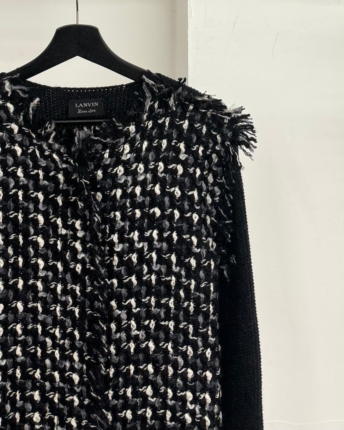 랑방 블랙 트위드 스웨터 코트 자켓 상품이미지4