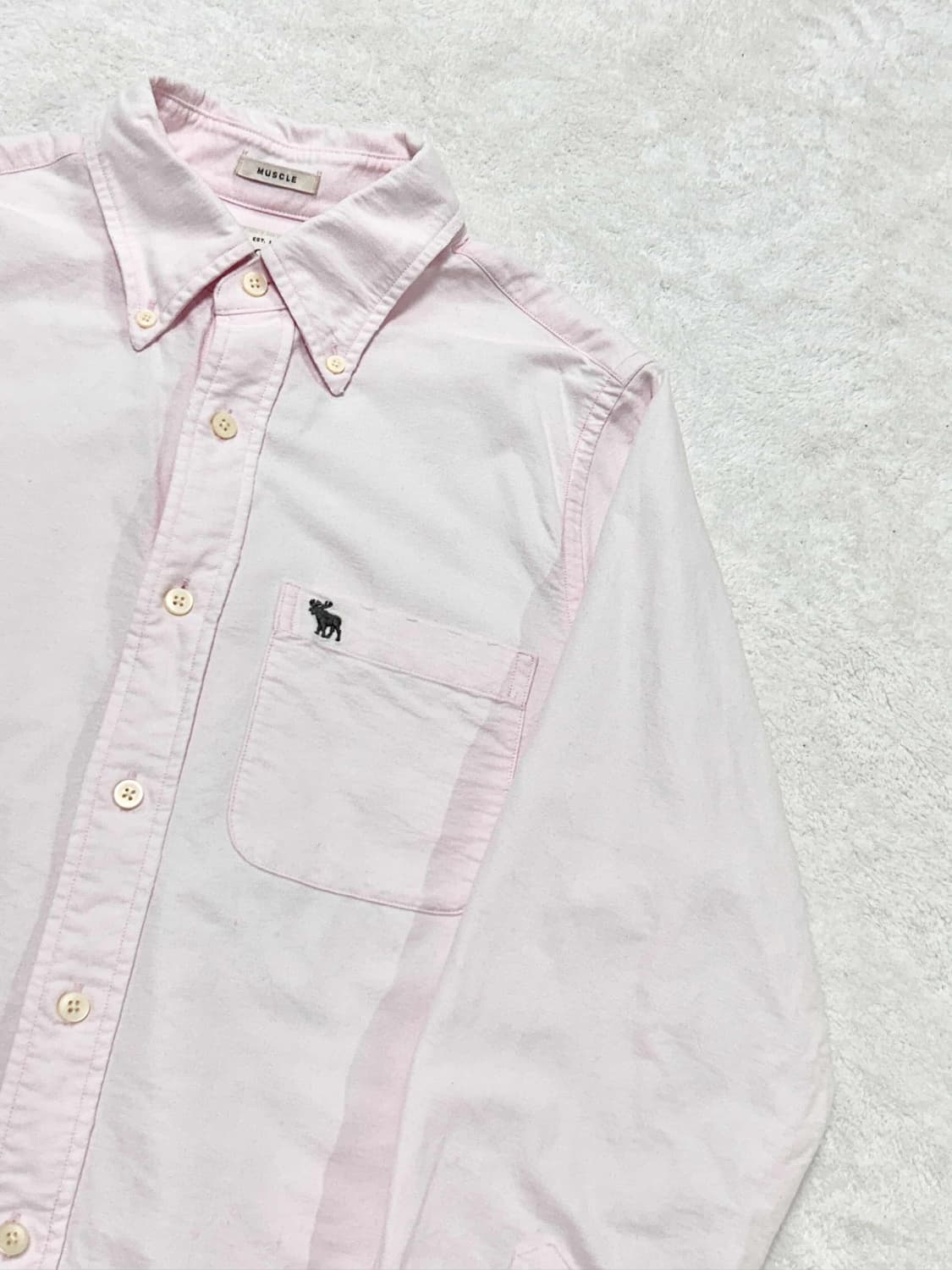 아베크롬비 순록 자수 뮤트핑크 셔츠 상품이미지6