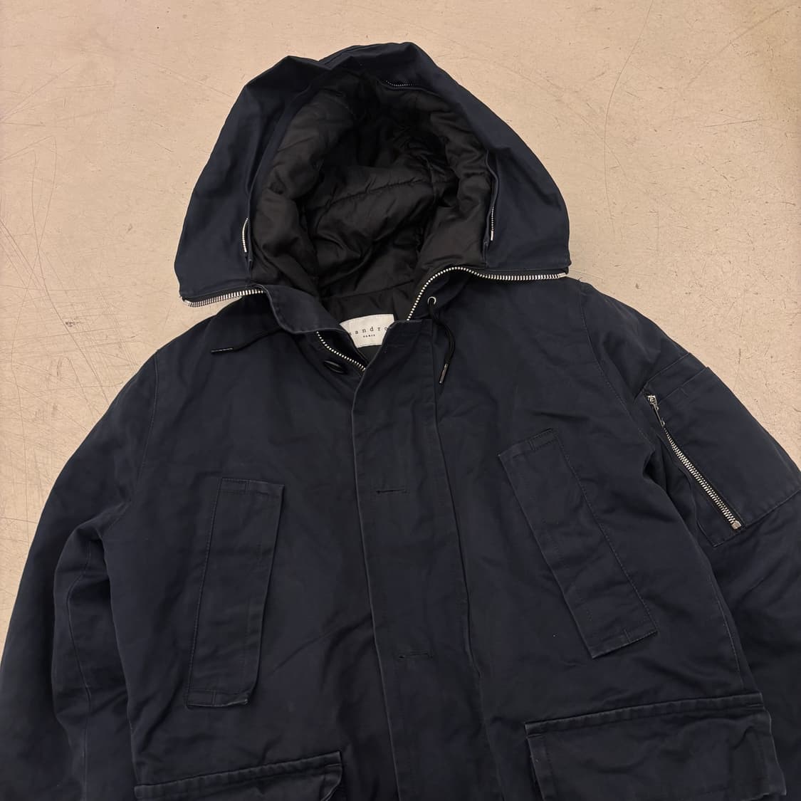 산드로 네이비 후드 야상 자켓 상품이미지2