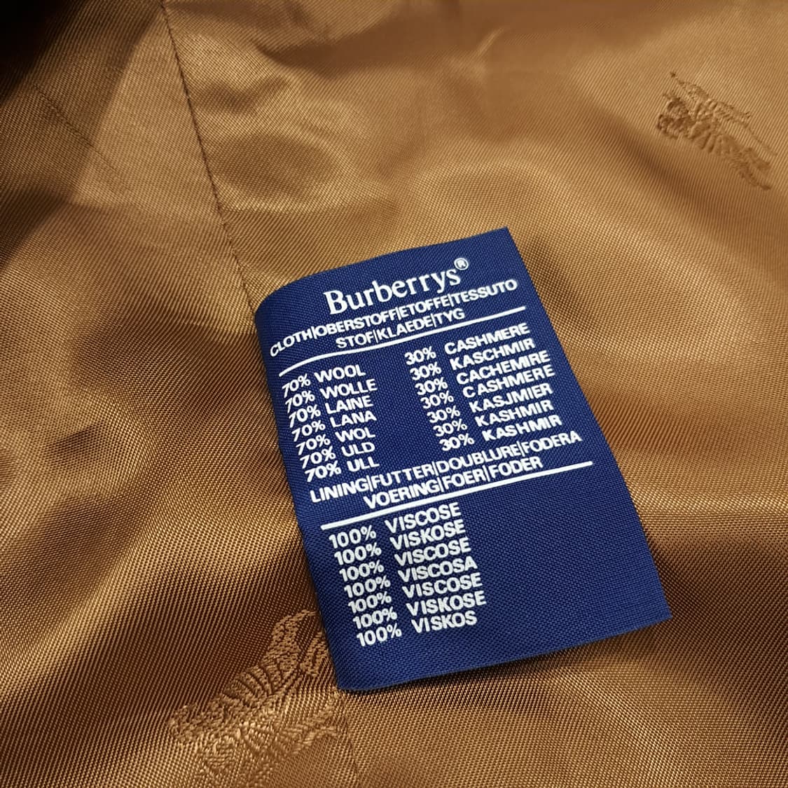 CL165 버버리 빈티지 울캐시미어 프로섬버튼 카멜 블레이저 상품이미지6