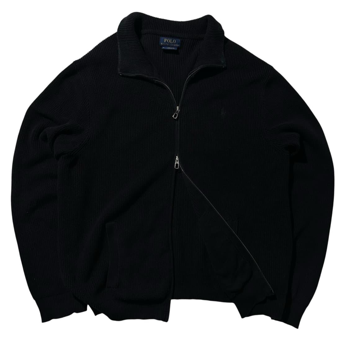 폴로 랄프로렌 투웨이 니트 집업 블랙 상품이미지1