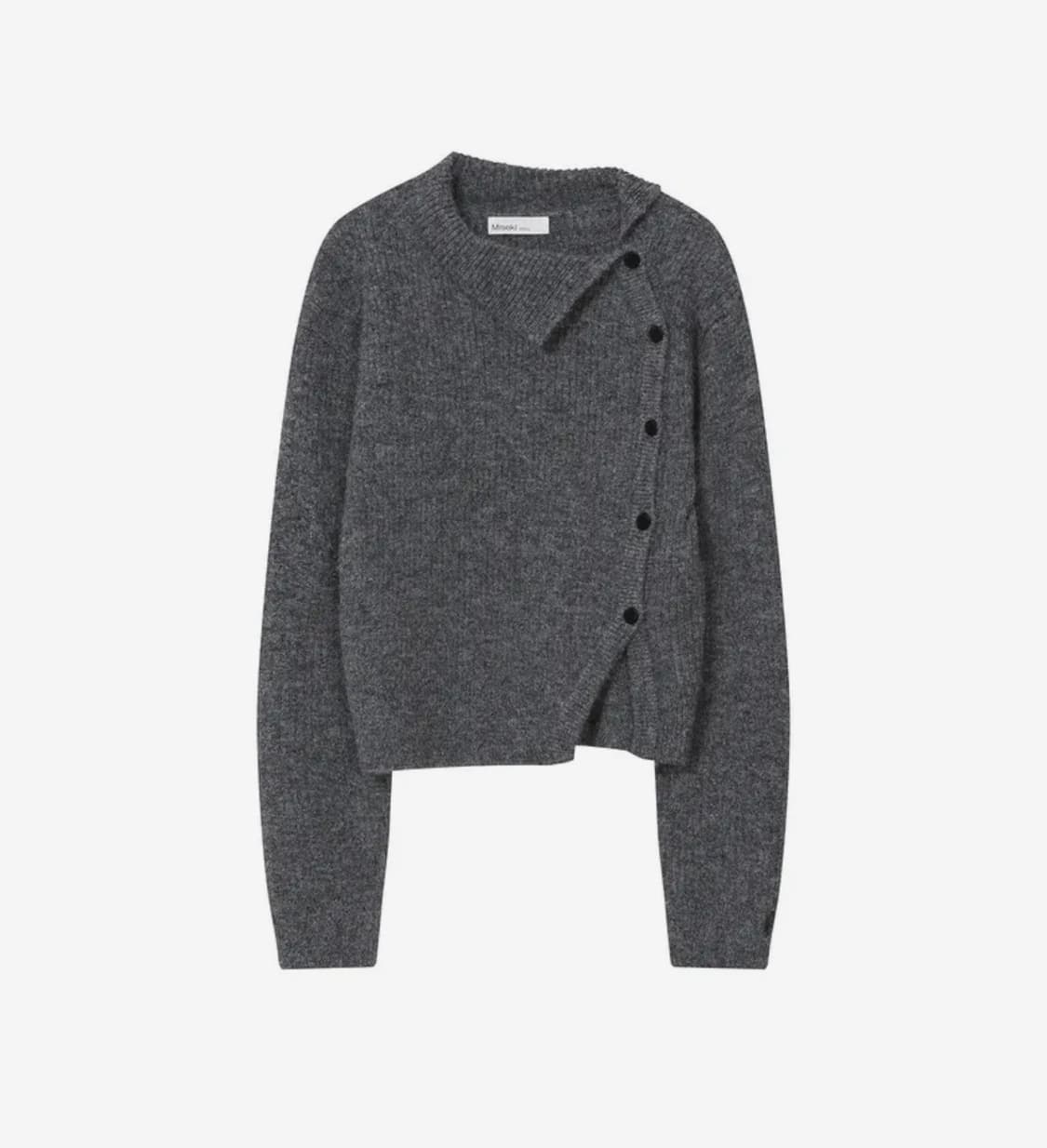미세키서울 사이드 버튼 니트 그레이 상품이미지1