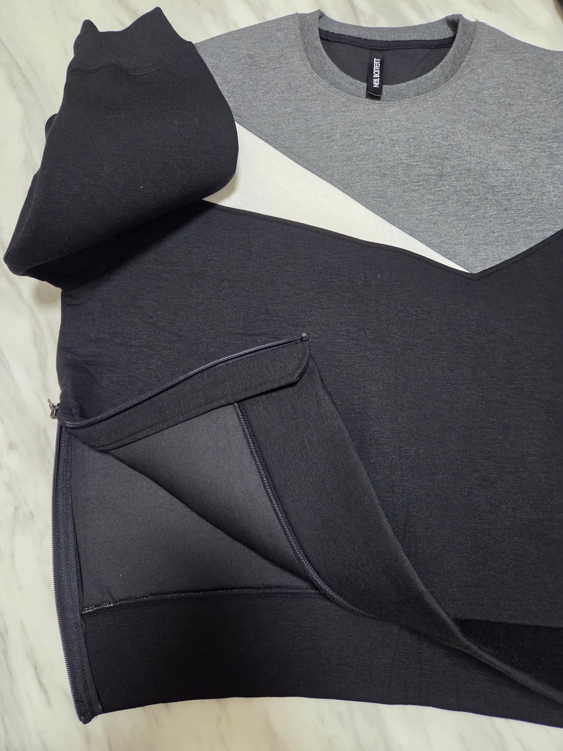 닐바렛 사이드 지퍼 네오프렌 맨투맨 상품이미지3