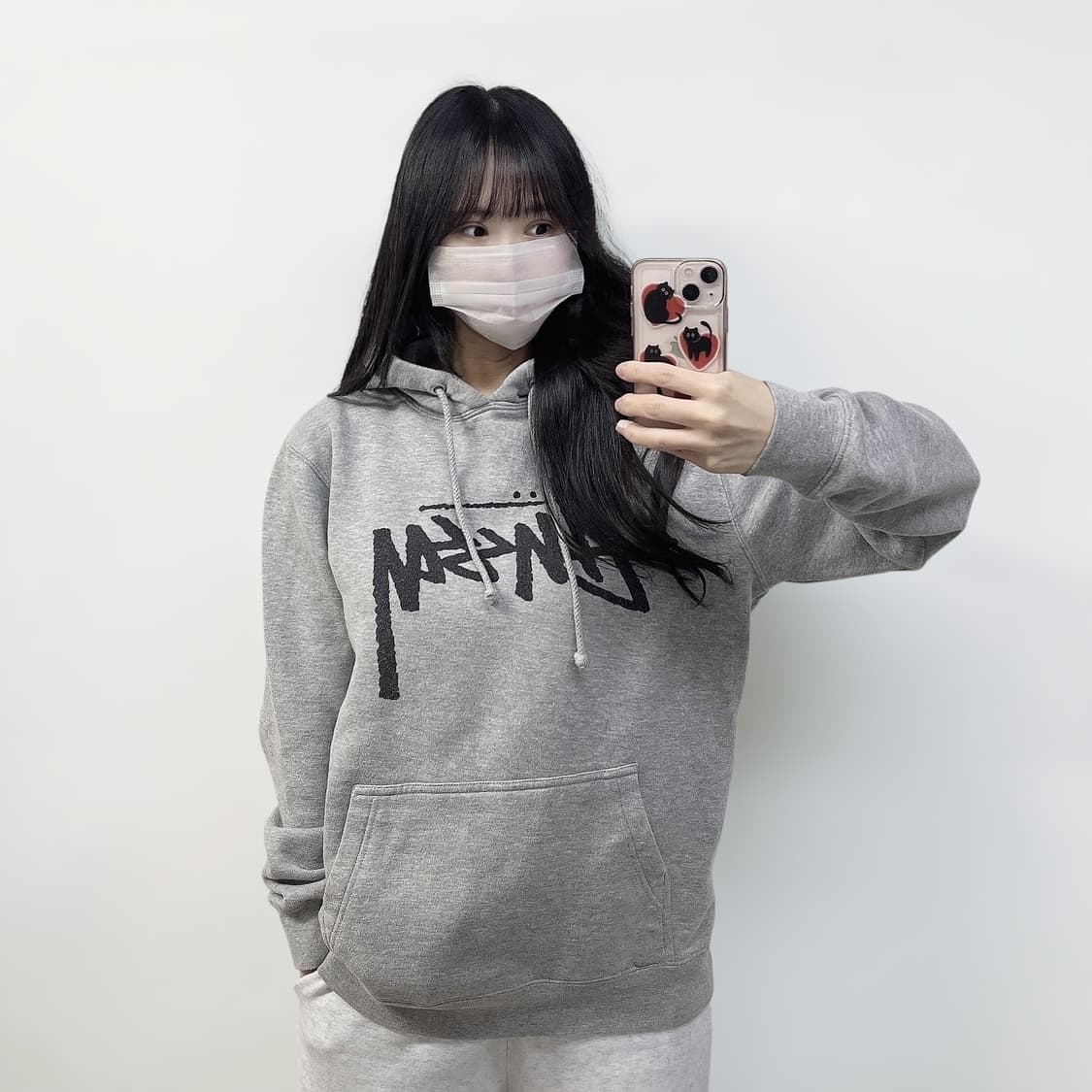 스투시 Stussy 스탁 로고 후드티 그레이 상품이미지1