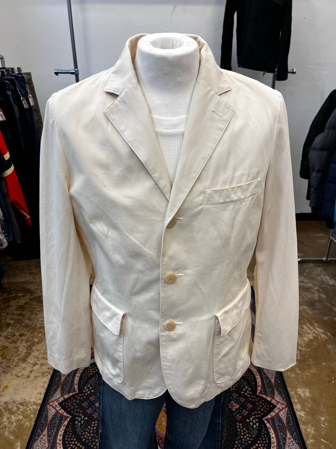 랄프 로렌 코튼 테일러드 자켓 아이보리 상품이미지2