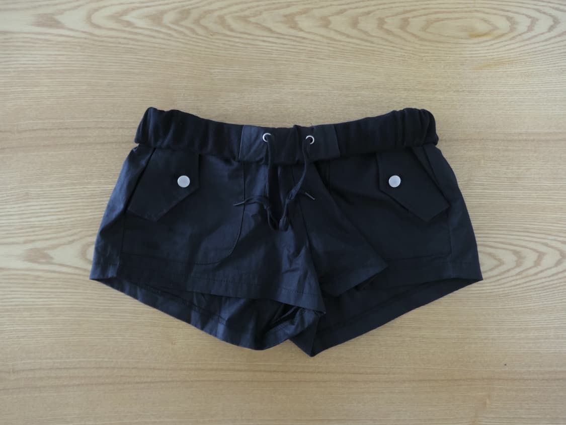 디에이디 카고 밴딩 쇼츠 팬츠 블랙 상품이미지1