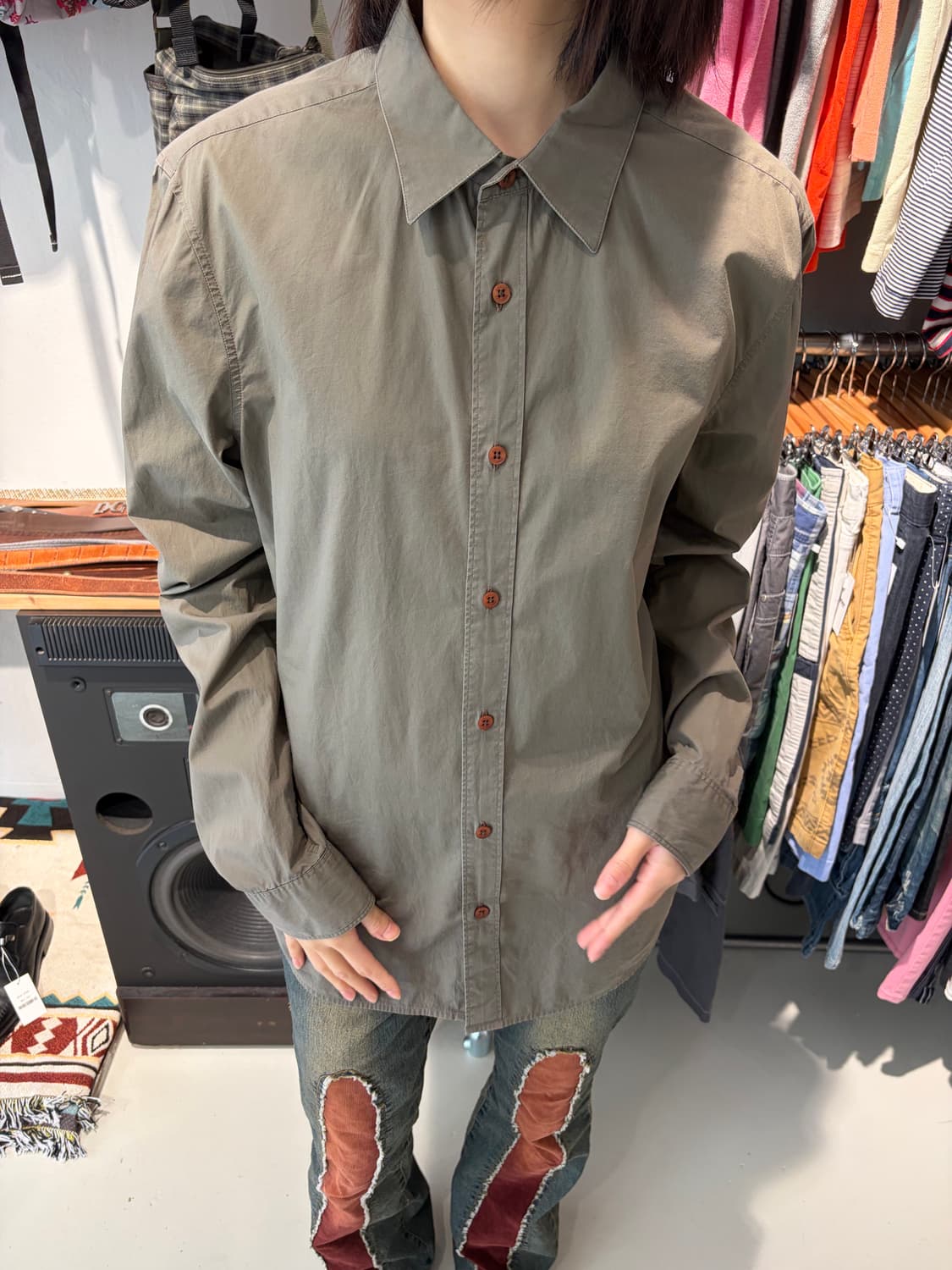 Armani Exchange 올리브 코튼 셔츠 M 상품이미지2