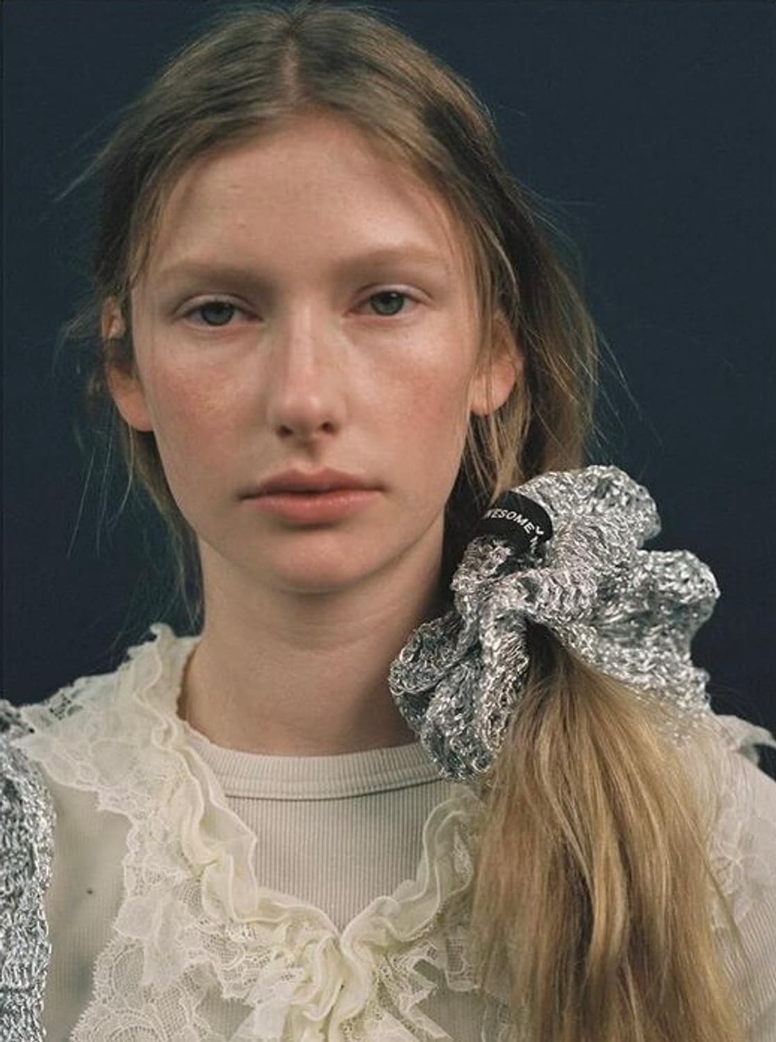 어썸니즈 핸디크라프트 네트 스크런치 실버 망사헤어밴드머리끈곱창머리핀리본랩 상품이미지1