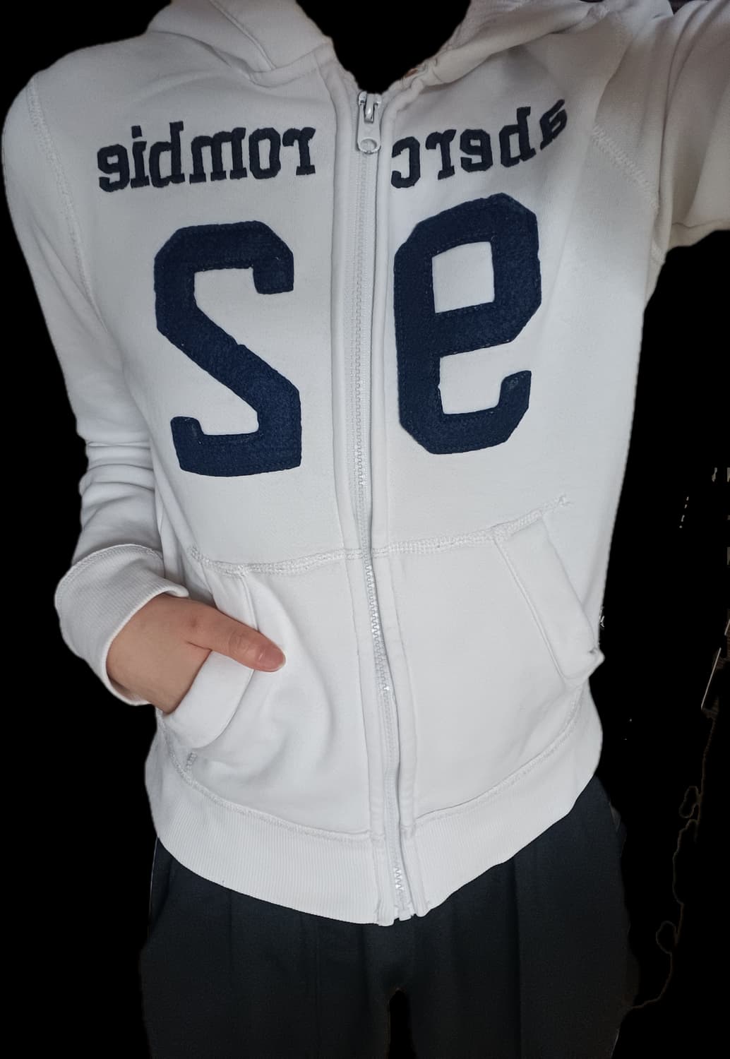 아베크롬비 후드집업 화이트 M 상품이미지2