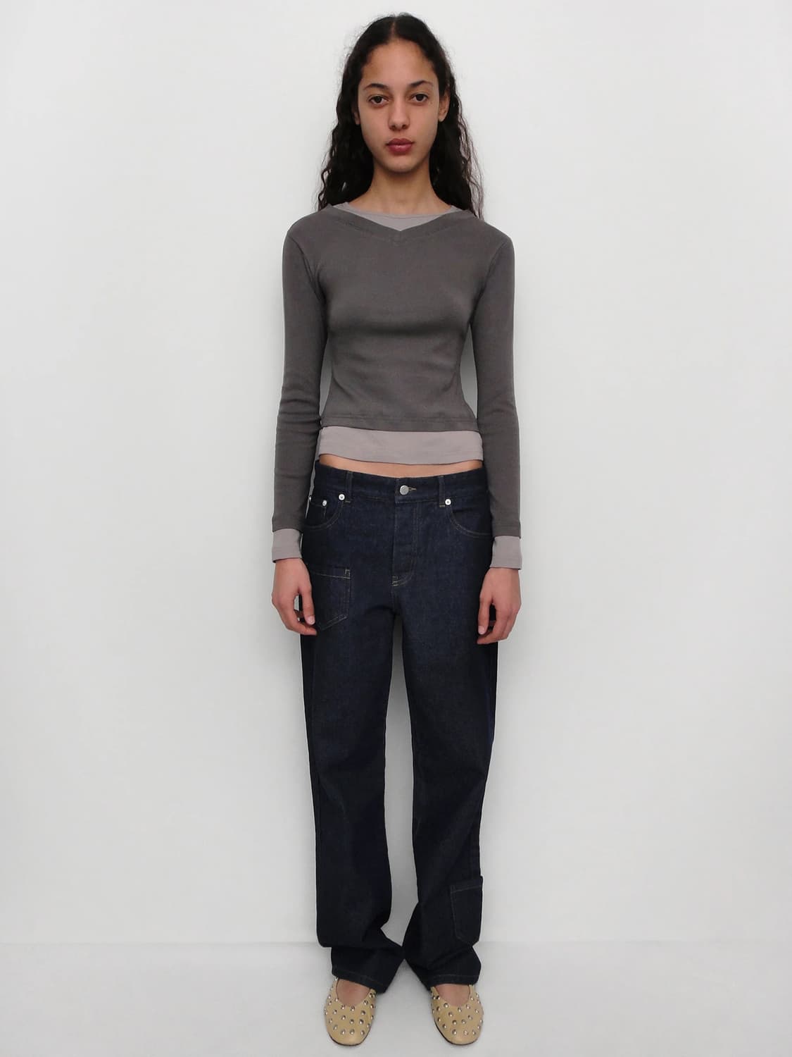 (M,L) 기마구아스 SAMM 롱슬리브 /라이트그레이 상품이미지2