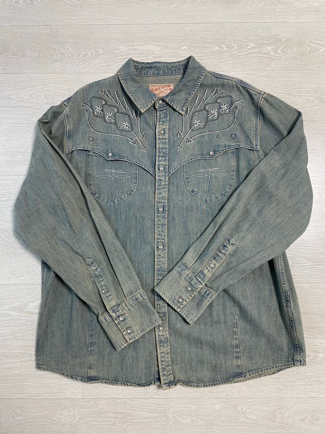 [XL] 웨스턴 자수 데님셔츠 상품이미지1