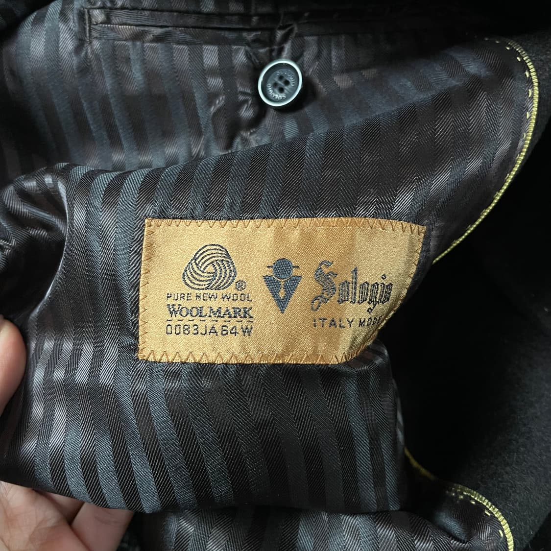 소로지오 블랙 히든버튼 캐시미어 코트 2XL 상품이미지6