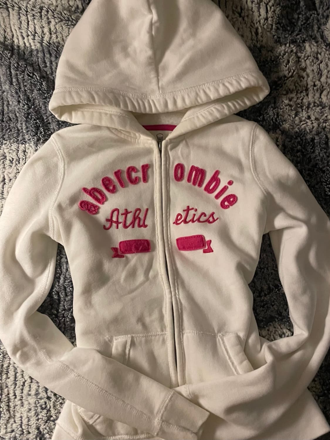 아베크롬비 슬림핏 후드집업 화이트 상품이미지1