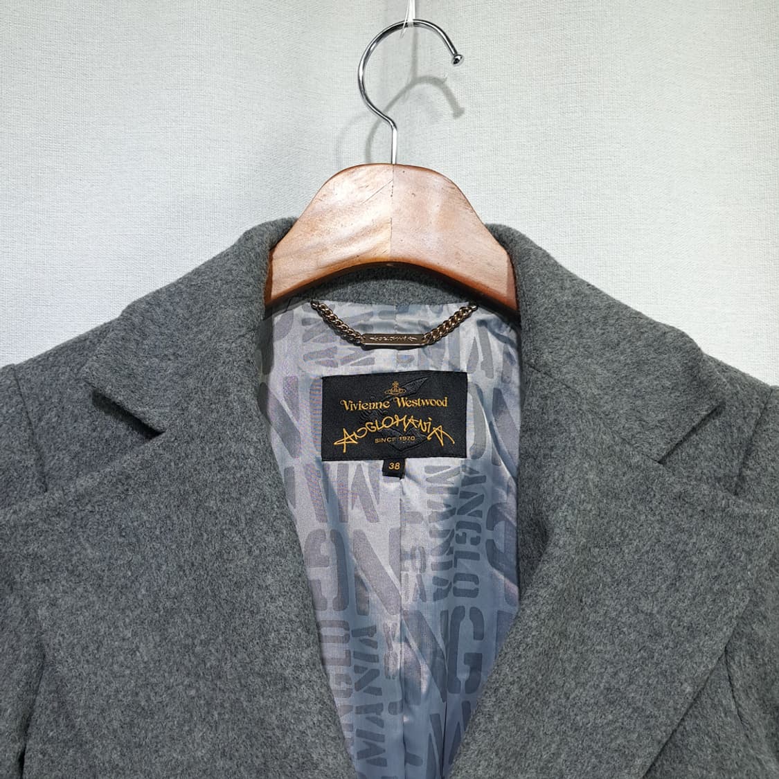 CN898 M 비비안웨스트우드 Anglomania 그레이 울 롱 코트 상품이미지3
