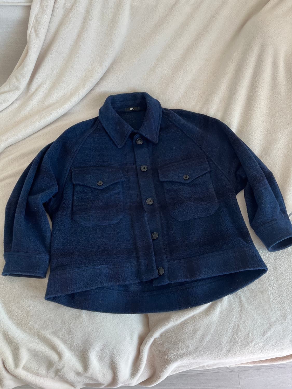 유니클로 체크패턴 레글런 자켓 S 상품이미지1