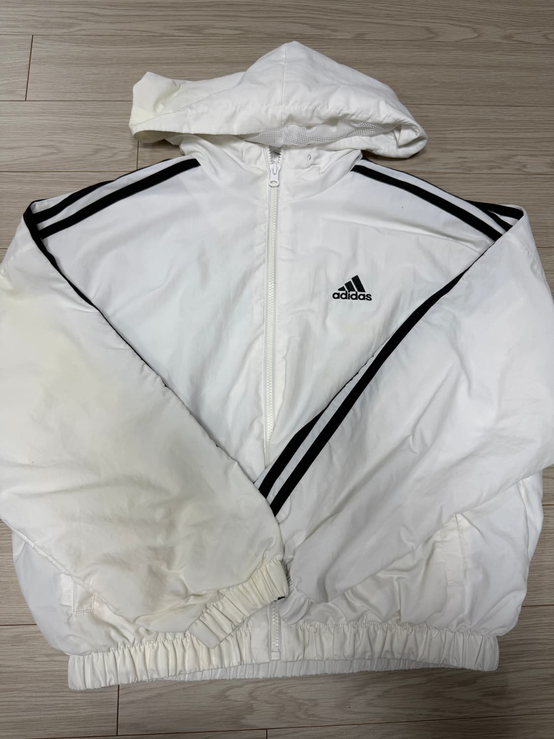 아디다스 화이트 트랙 후드집업 S 상품이미지2