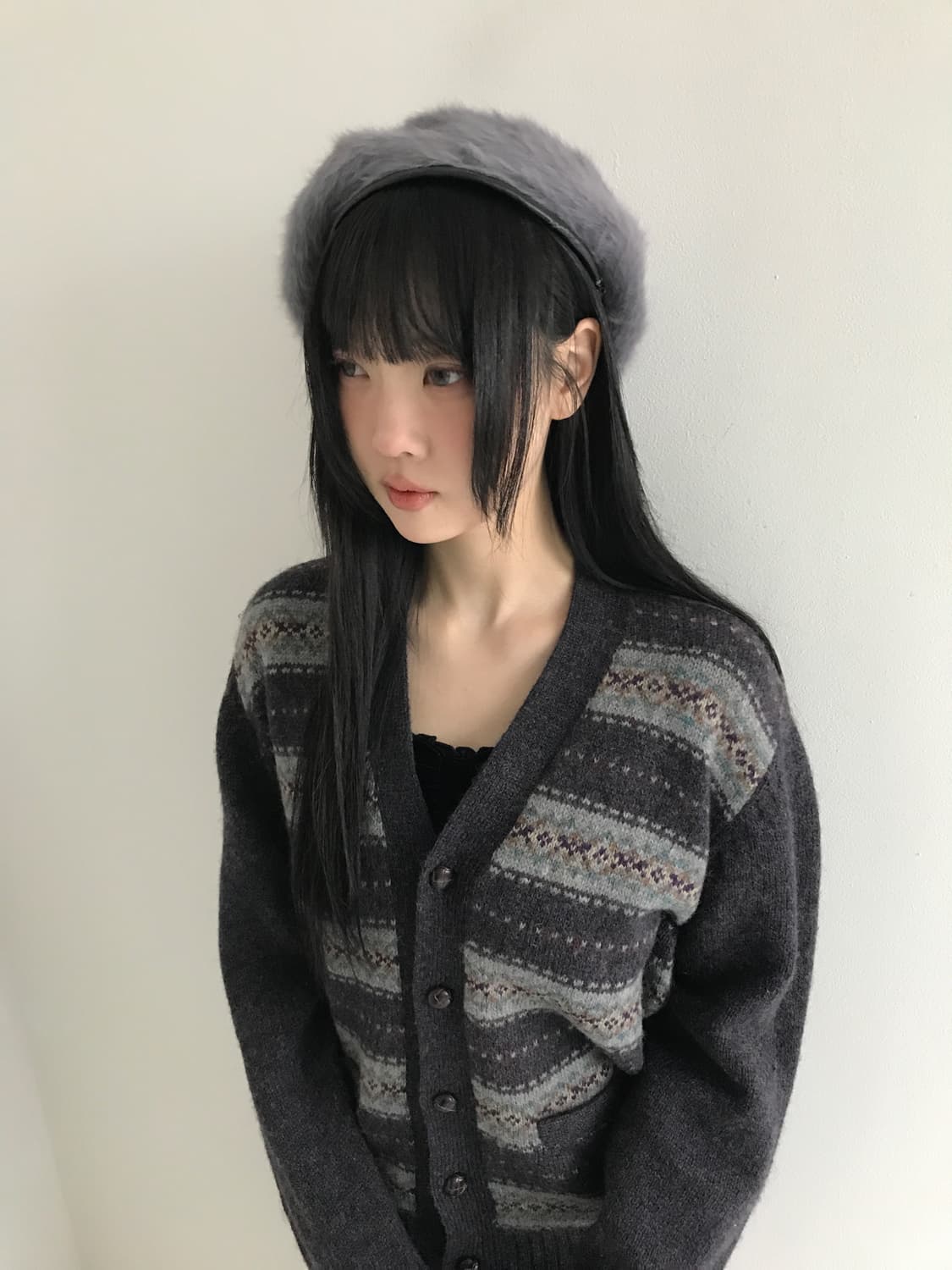 Mori Vintage Knit Cardigan(Grey) 상품이미지9