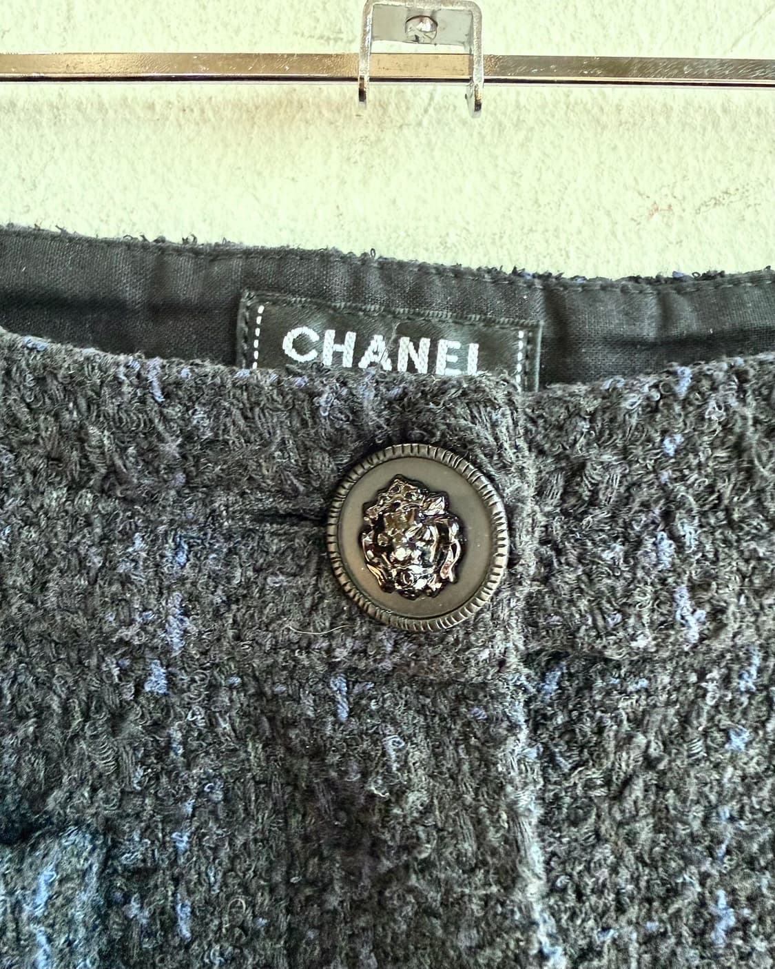 샤넬 유니폼 블랙 체크 트위드 팬츠  상품이미지8