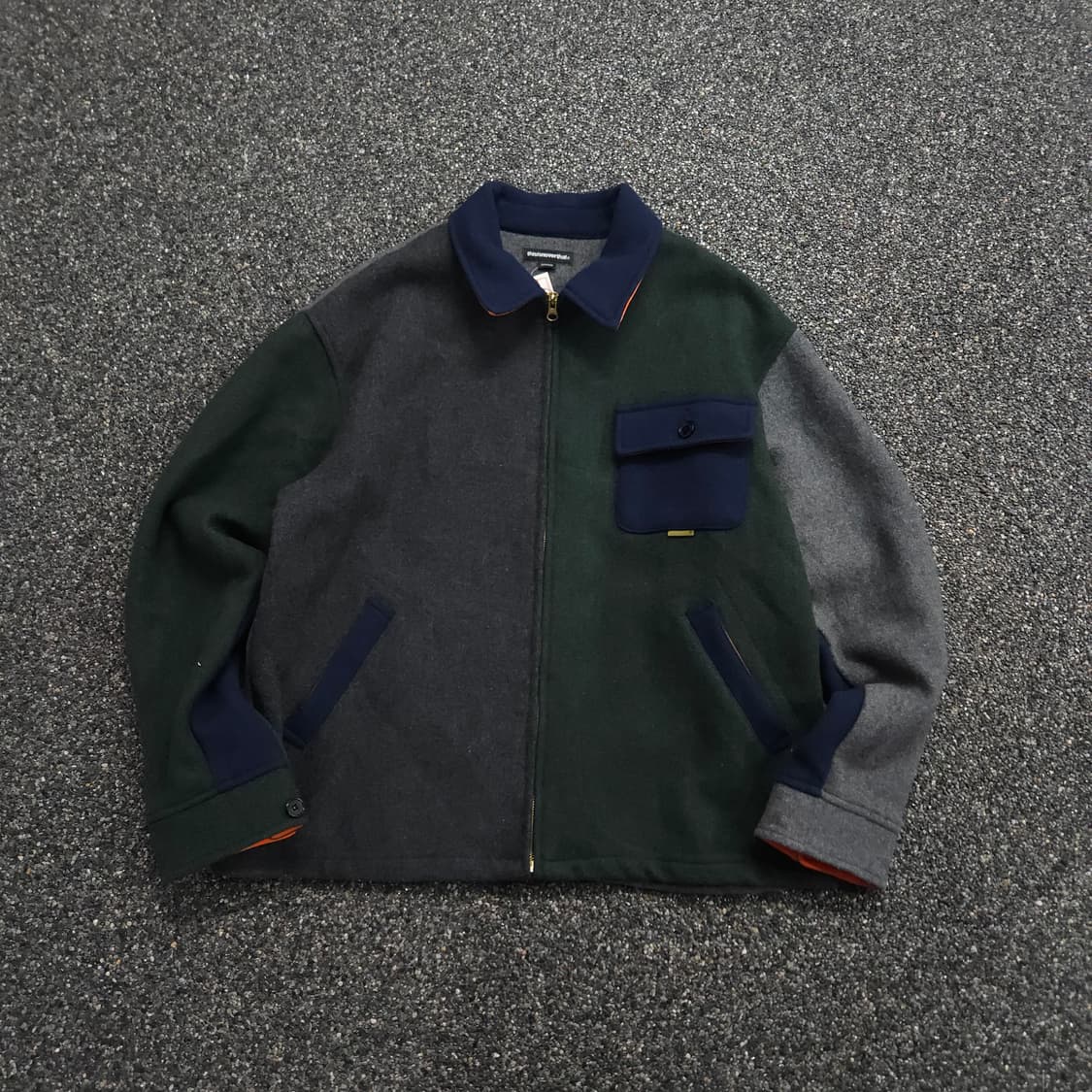 디스이즈네버댓 컬러블럭 울 집업 포켓 자켓  상품이미지1