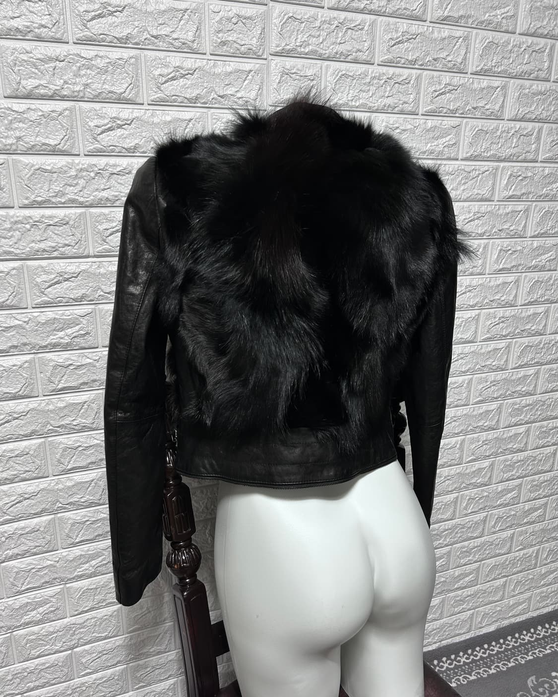 Robo 램스킨 하이브리드 여우 퍼 레더 코트 상품이미지5