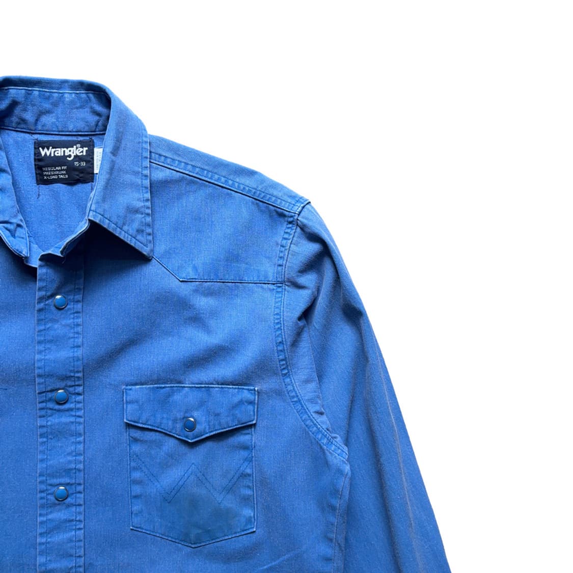 랭글러 Wrangler 솔리드 블루 웨스턴 셔츠 - USA 상품이미지4