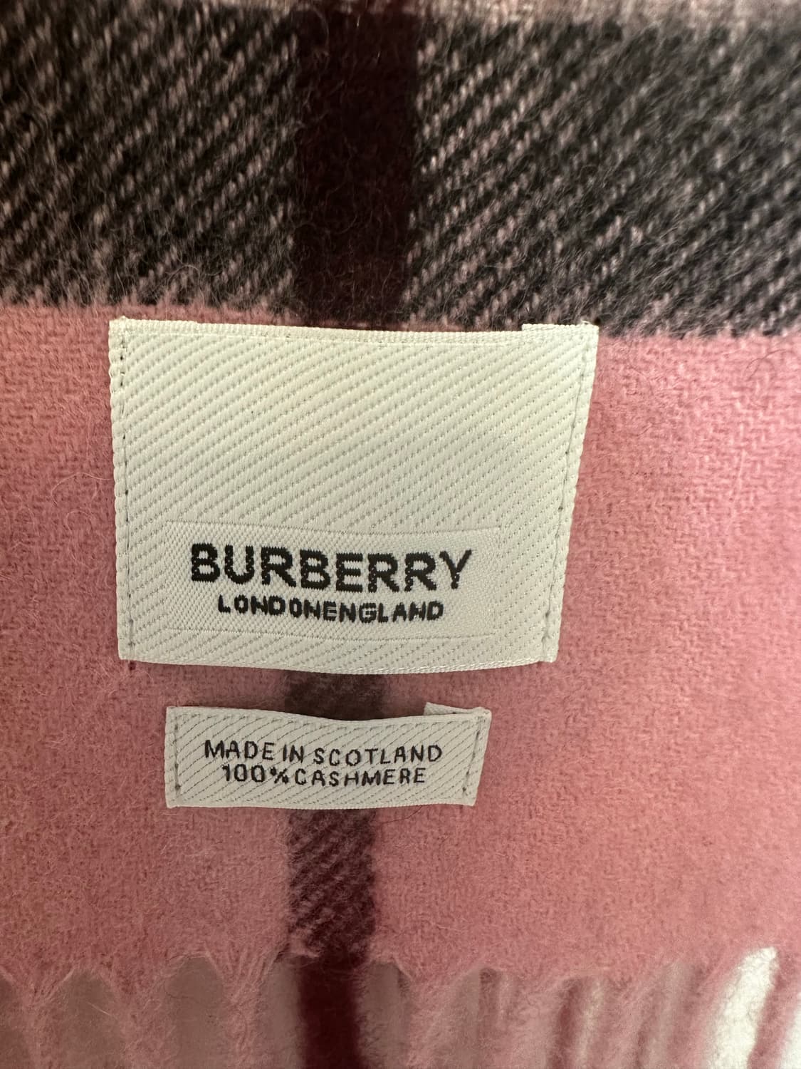 버버리 핑크 체크 캐시미어 머플러 상품이미지5