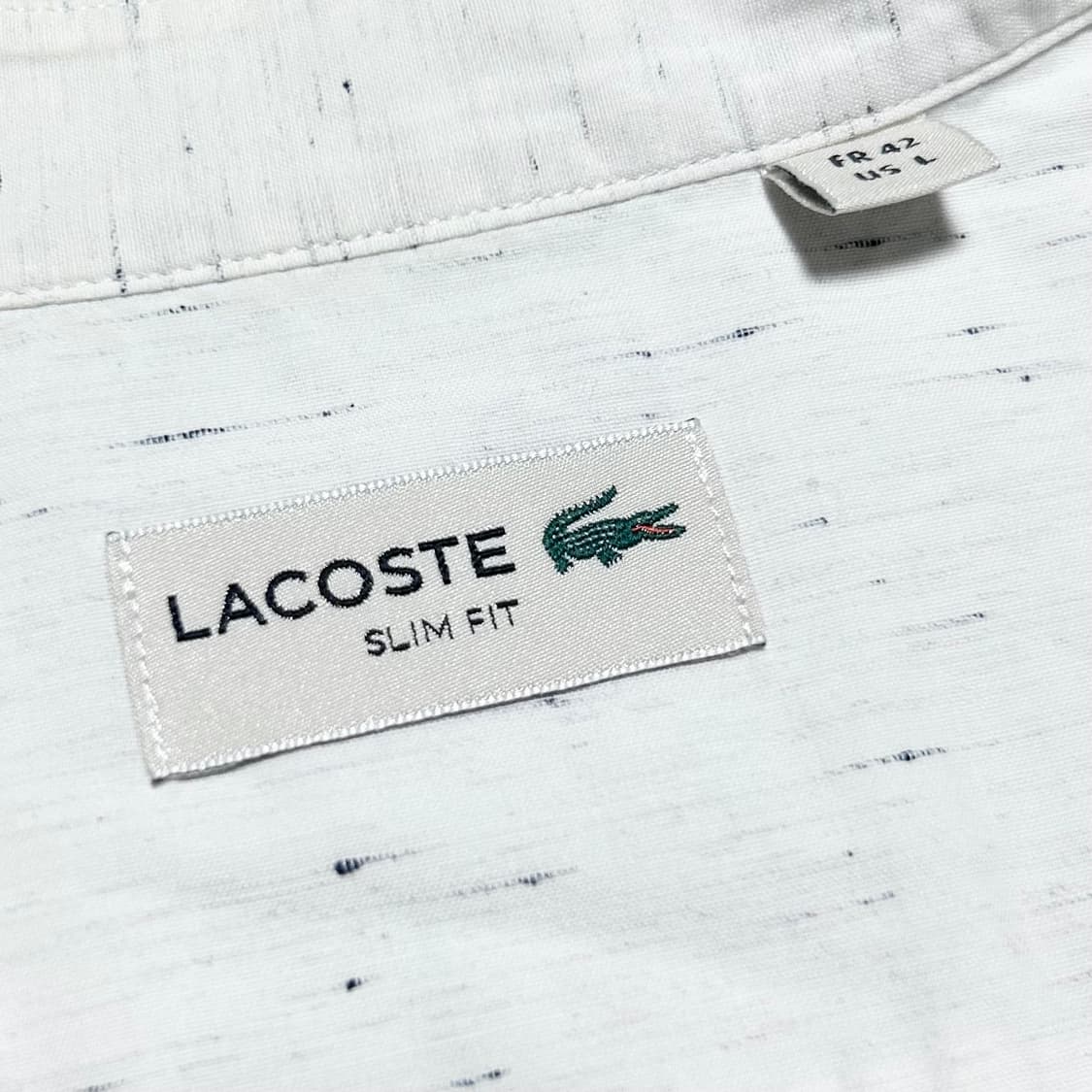 [L] Lacoste 라코스테 스탠드 라운드 카라 코튼 셔츠 상품이미지5