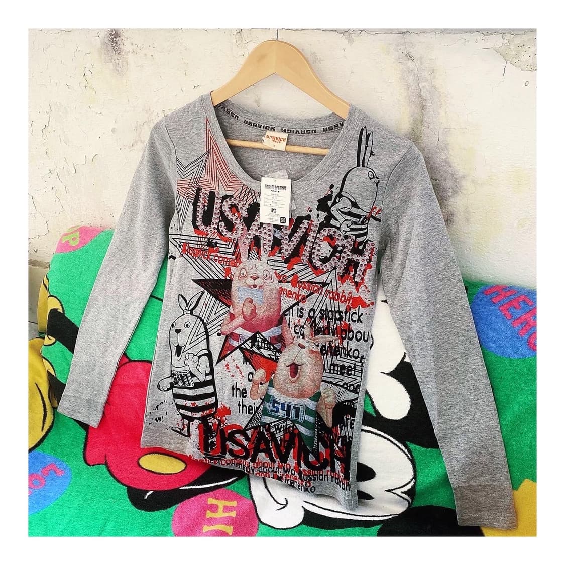 우사비치 굿즈 Jpn 일본 펑크룩 긴팔 티셔츠 롱슬리브 상품이미지1