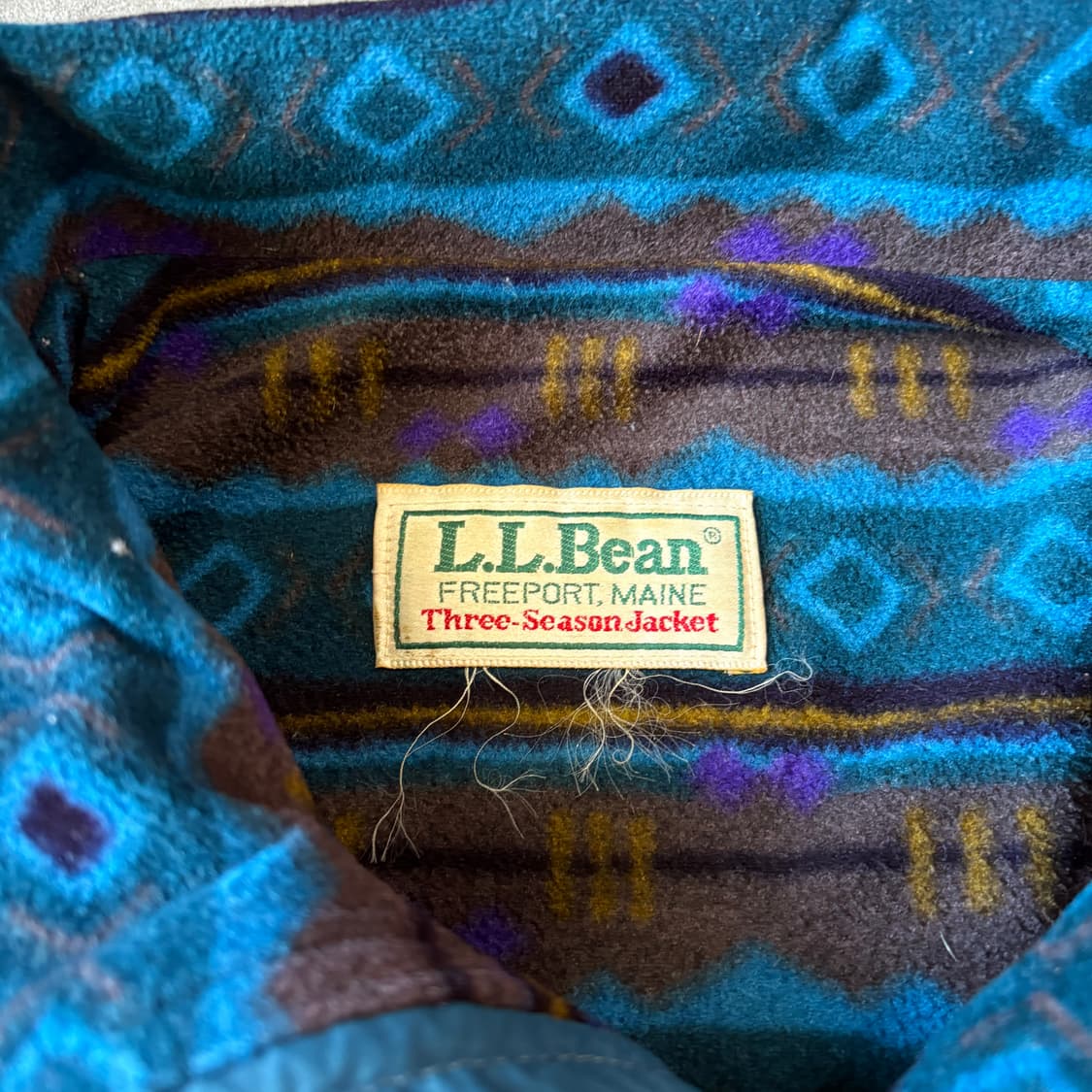 90년대 생산 엘엘빈 아즈텍 블루 쓰리시즌 자켓 상품이미지5