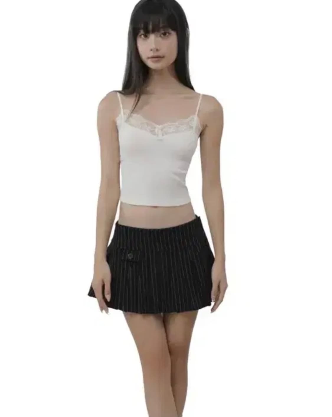 클리시어 크림도넛 나시 Cream donuts sleeveless, Wh 상품이미지2