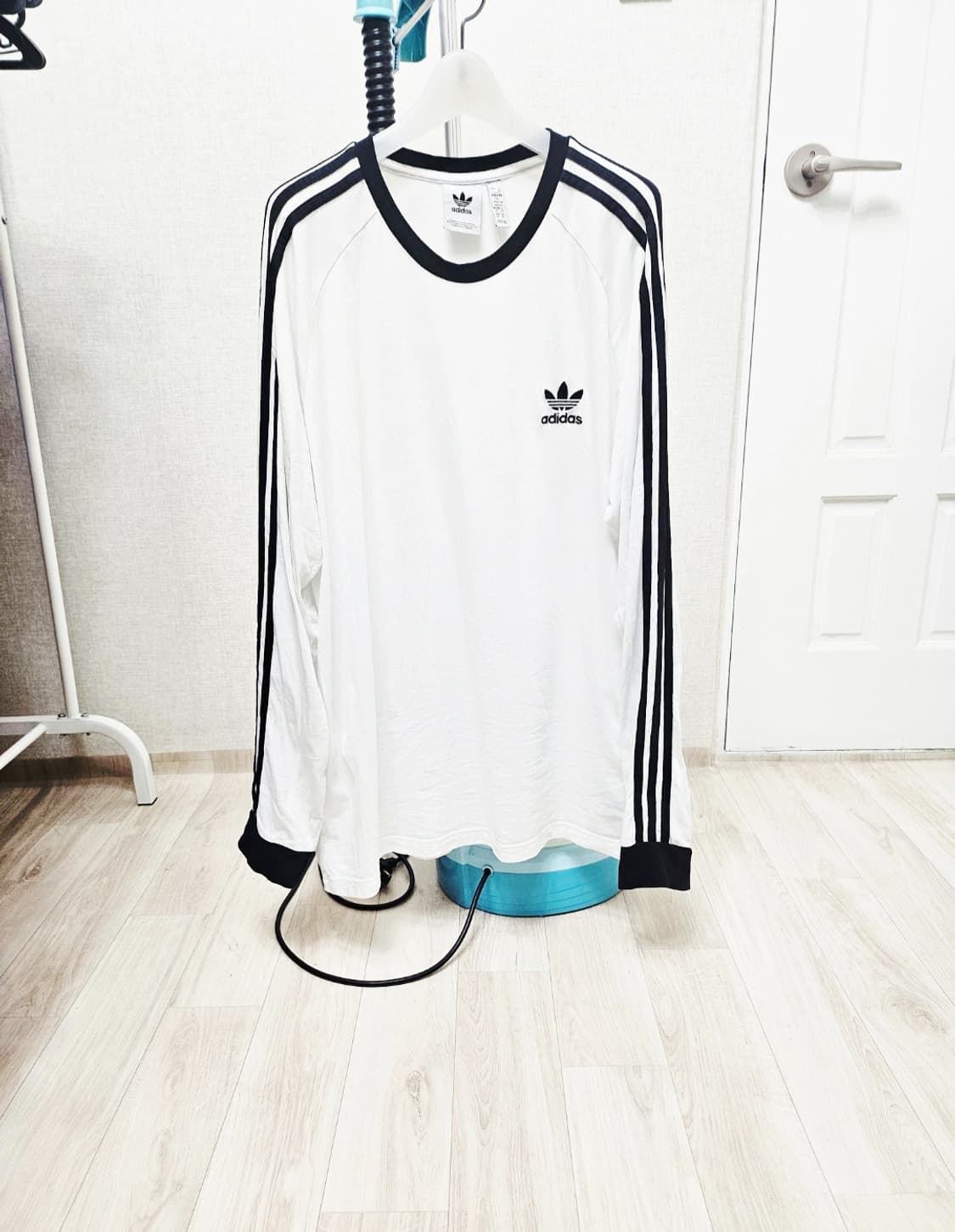 (110~115)3XL☆초대장급☆ 아디다스 파이어버드 [흰검] 링거긴팔티 상품이미지1