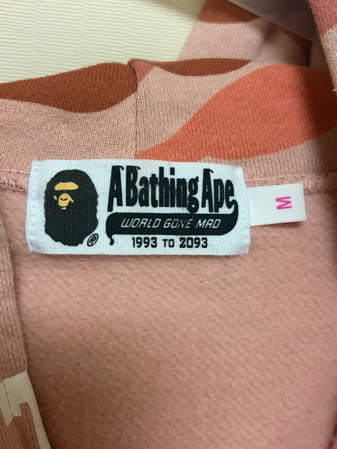 베이프 퍼스트 카모컬리지 후드집업 핑크 M 상품이미지4