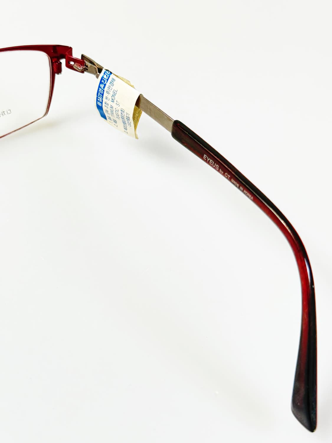 EYEUS 레드 티타늄 슬림 스퀘어 빈티지 안경 상품이미지6
