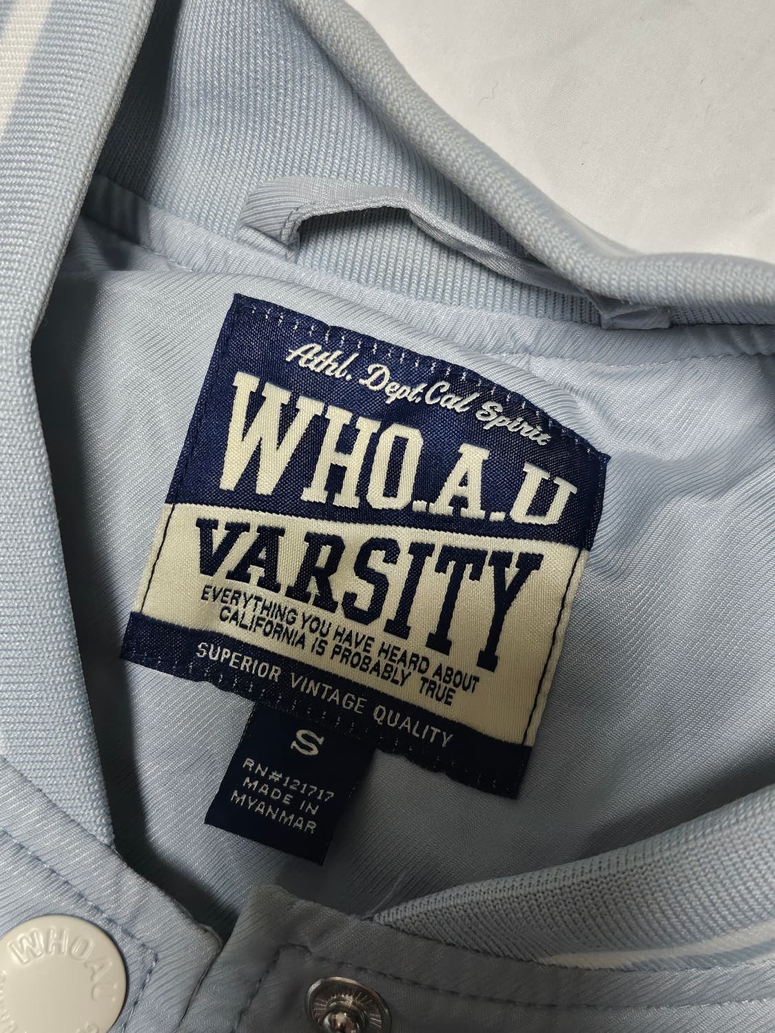 후아유 y2k 핀터깔 바시티 자켓 S 상품이미지2