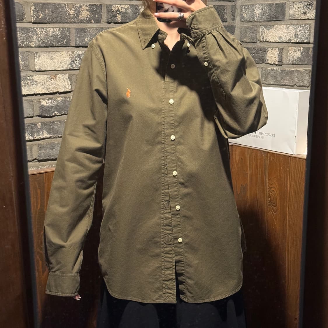 M) 폴로 랄프로렌 클래식핏 가먼트다이 셔츠 큐알탭 신형 상품이미지9