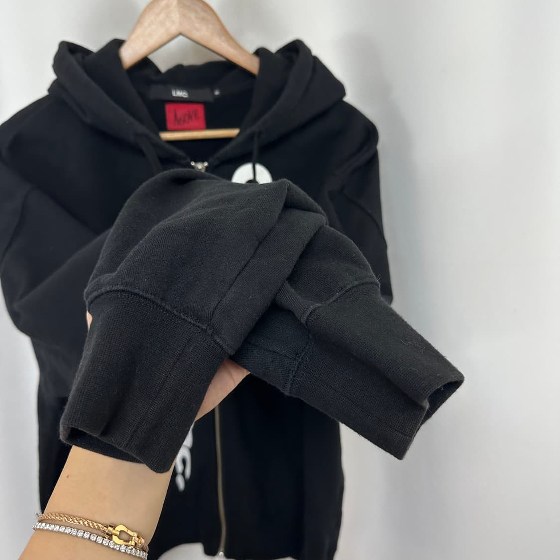   LMC 엘엠씨 X A60VE 남자 면 후드집업 기모 검정 S 상품이미지4