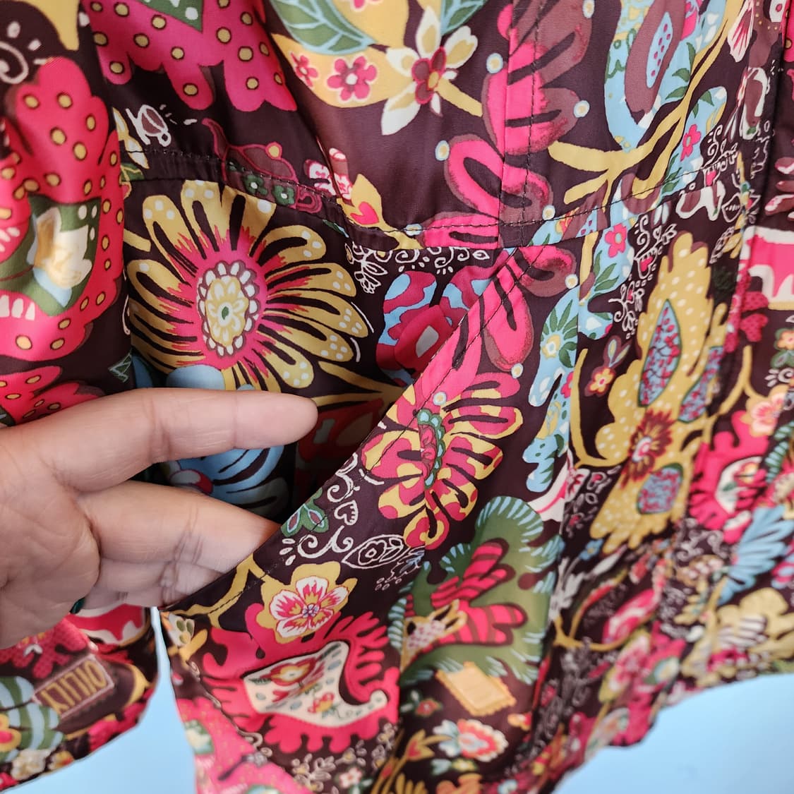 오일릴리 플라워 패턴 바람막이 자켓 상품이미지3