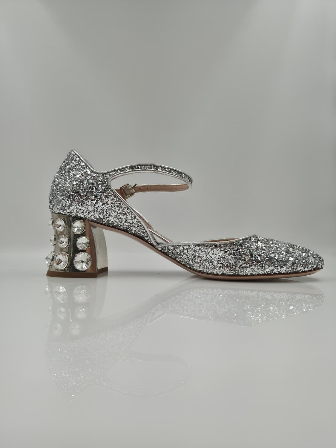 미우미우 글리터 크리스탈 펌프스 구두 상품이미지6