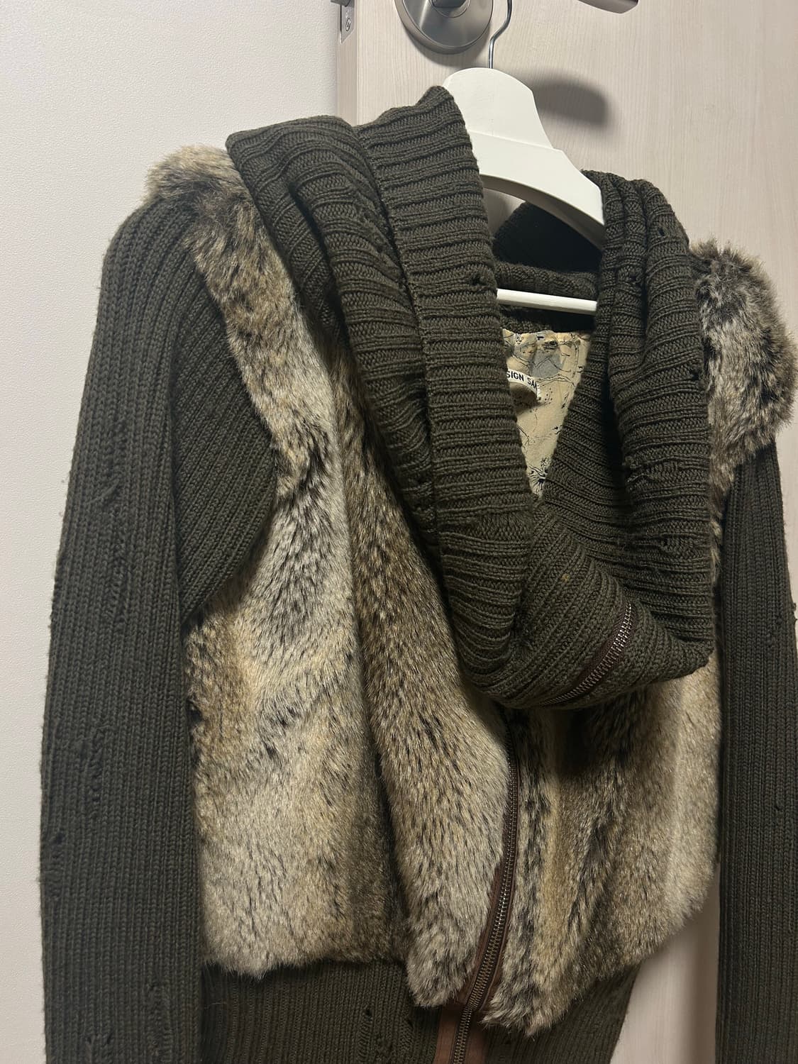 퍼 니트 콤비 자켓 상품이미지5