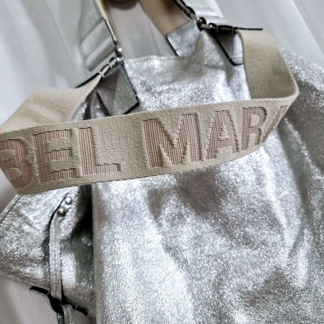 이자벨 마랑 양가죽 메탈릭실버 숄더백 토트백 핸드백 가방 (상태굿) 상품이미지3