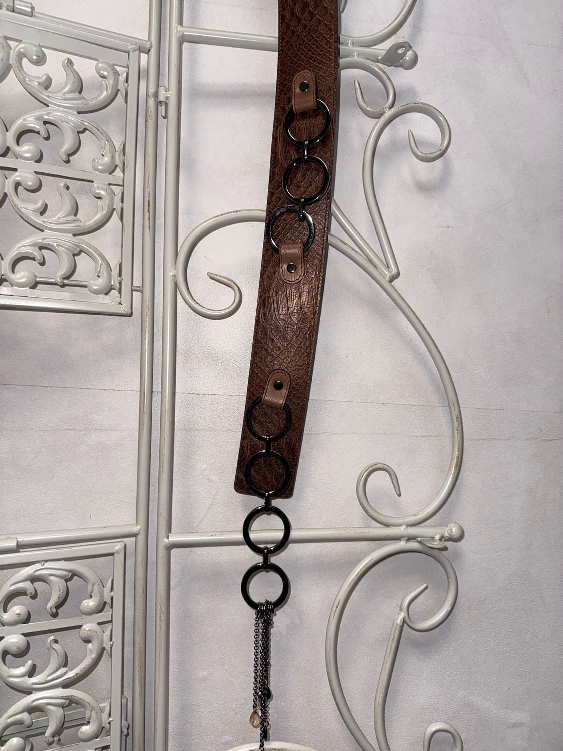 Renoma brown python ring chain belt 상품이미지8